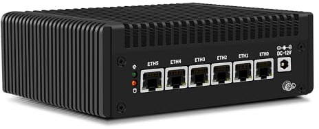 CWWK Mini PC Firewall Appliance 13th Gen U300, 6 x i226-V 2.5GbE LAN OPNsense Mini Computer, F17 Fanless Micro PC DDR4 16GB RAM 512GB NVMe SSD, PCIe3.0 x4, USB-C, 3-Display, TF