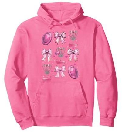 Discgolf - Cestino a Disco da Ragazza, Motivo cocchetta, con Fiocco, Colore: Rosa Felpa con Cappuccio