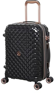 It Luggage Glitzy 21 8 Wheel Hard CASE Trolley Expandable Spinner, Black, S, Glitzy 21 Hard Shell Carry-On Spinner with 8 Wheels, Expandable