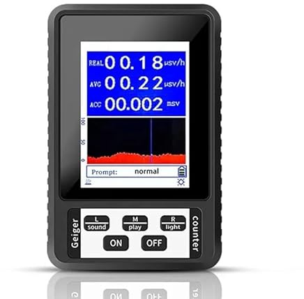 Bärbar Geigerräknare Kärnstrålningsdetektor Personlig Dosimeter Marmor Tester Röntgenstrålningsdosimeter(Green)