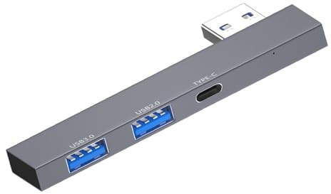 osiuujkw Kompakt bärbar USB-splitter 3-i-1-dockningsstation, hubb, USB-expander, bärbar dator, flashminne, lätt att bära med sig, splitter 3-i-1, skrivare, USB 3.0 USB 2.0 Typ C, 7.95x1.45x0.75 cm