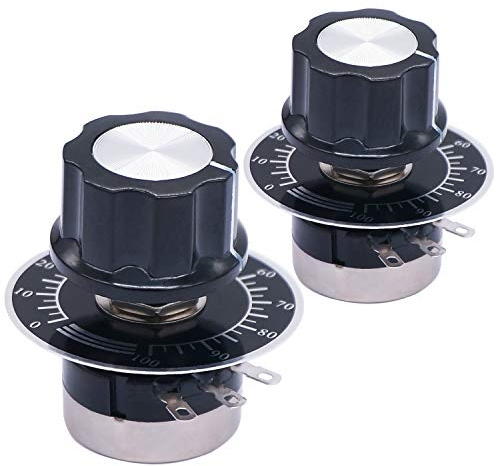 TWTADE / 2pcs rv24yn20s b103 10k ohm Single Turn Rotary Carbon Linear Variable Potentiometer,Used for Inverter speed regulation. Motor speed control + 2pcs A03 knob + 2pcs dials