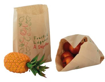 Emballage garrigou 1000 sacs primeur fruits et légumes papier kraft alimentaire 1kg 170x260+60 m/m