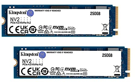 Kingston NV2 250G M.2 2280 NVMe Internal SSD | PCIe 4.0 Gen 4x4 | Up to 3000 MB/s | SNV2S/250G - 2 Pack