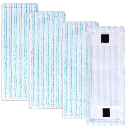4 Stück Wischbezug für Leifheit Clean Twist M Ergo 2.0 Bodenwischer, 2 Arten Mikrofaser System Ersatzbezug für alle Böden, Effiziente Wasseraufnahme Starke Dekontamination