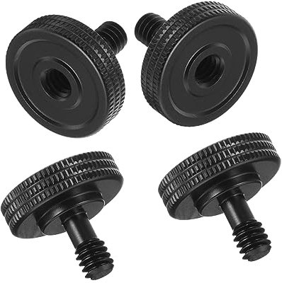 MOLUCKFU Viti a Zigrinata Per Fotocamera 1/4 4 Pezzi Vite a Sgancio Rapido Per Montaggio Treppiede e Accessori Fotografici Adatte Per Fotocamere e Flash in Lega Alluminio Resistente