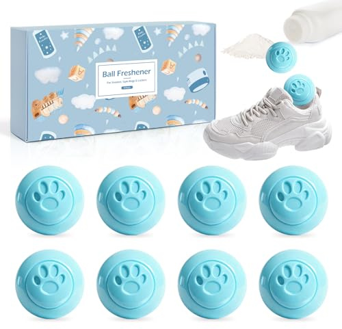 SCENTORINI Schuhdeo, Desodorierung Bälle für Sportschuhe, 8 St - Desodorier Bälle Babypouder Duft, für Sporttaschen, Schultaschen, Schließfächer, Um Gerüche Zu Beseitigen