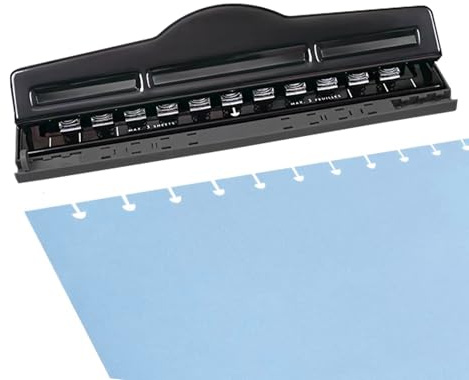 Perforadora de Setas 11 Agujeros, Perforadora de Papel con Marca de Posicionamiento para Cuadernos Recargables, Perforadoras para Encuadernación Planificadores Felices Adecuada para Papel A4 A5 A6