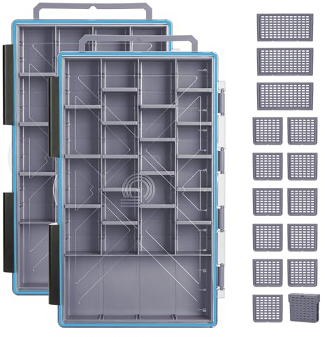 Gonex 3700 Tackle Trays Boxes, Removable Dividers, Waterproof, for Fishing