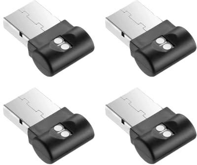 AOUZOVLI 4 Piezas Lámpara De Noche Para Ambiente De Coche 7 Colores Ajustables, USB Luz Ambiente Coche Interfaz USB Enchufable, Para Interior De Automóvil, Habitación Y Luz Nocturna