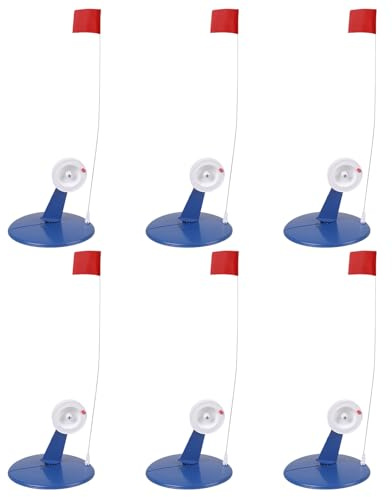 Elnwnnkc Set di 6 bandiere per pesca sul ghiaccio con punta per la pesca sul ghiaccio, set di bandiere invernali con borsa per riporre la pesca sul ghiaccio