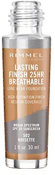 Rimmel Lasting Finish Breathable Foundation, Noisette, 1 Fluid Ounce