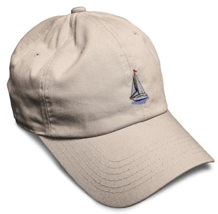 Speedy Pros Soft Baseball Cap Sail Boat C Embroidery Boats Sailing Sailboat Embroidery Twill Cotton Dad Hats for Men & Women Stone Design Only
