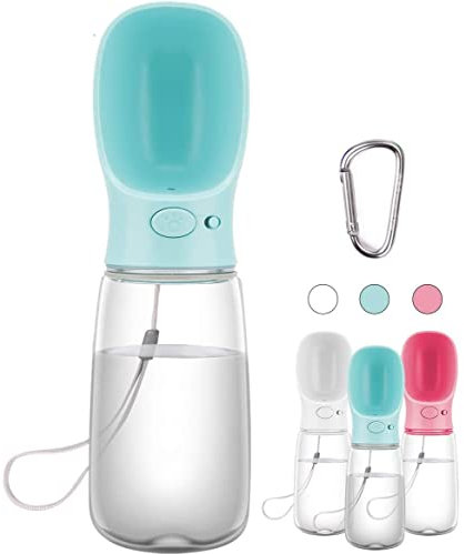 COTOP Portable Dog Water Bottle 350/550ml, Pet Water Dispenser Antibacterial Food Grade Leak Proof Dog Cat Travel Drink Bottle Bowl, Pet Outdoor Drinking Cup Dog Gift (550ml, Blue)