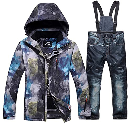 Come Wonka Mens Ski Jacket and Pants Set Waterproof Snow Suit Mountain Windproof Snowboard Jacket Winter Outdoor Ski Suit