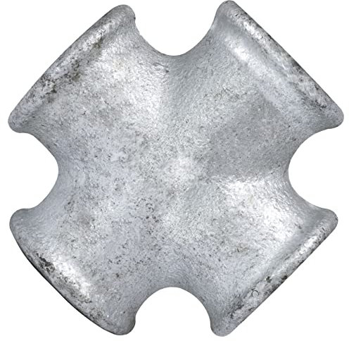 AERZETIX - C64989 - Raccordo uguale femmina a croce 4 vie 1/2'' per avvitare - in ghisa - finitura zincata - tubo filettato interno idraulico riscaldamento lavori installazione di acqua sanitario