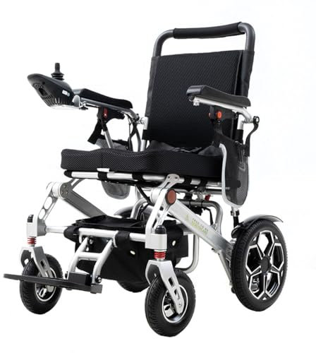 Ultra Lightweight Electric Wheelchair Folding Compact Aluminium Powerchair 20kg Travel Transit Supplied by Free To Be Mobility Equipment Silver