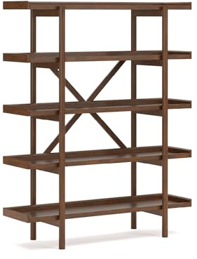 Signature Design by Ashley Lyncott Mid-Century Modern Freestanding 5-Tier 70 Etagere Bookcase, Light Brown
