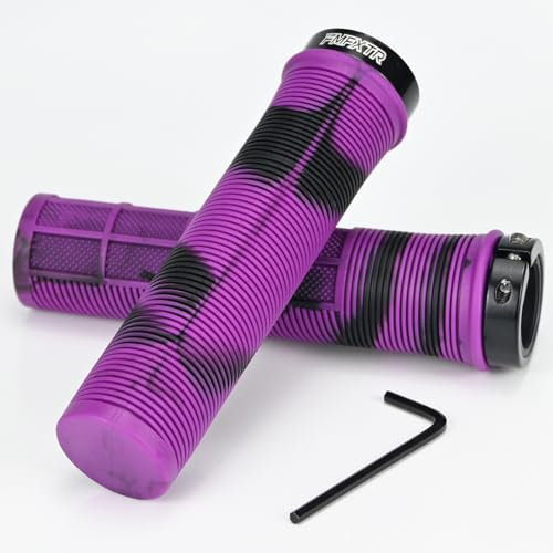 1 Paire de poignées de Guidon de vélo, poignées de vélo, poignée de vélo en Caoutchouc antidérapant avec Verrouillage en Aluminium, 22 mm, poignées ergonomiques pour vélo, VTT, BMX