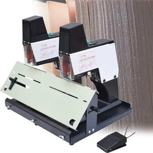 Grapadora De Sillar Rápida Automática, Grapadora De Sillar Eléctrica Con 9 Niveles De Intensidad Ajustables, Encuadernación Plana/Encuadernación Vertical, Capacidad De 40 Hojas,Doublehead