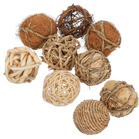 HYTROVE 9piezas Bolas De Ratán Decorativas Esferas Naturales para Rellenar Jarrones y Decorar Mesas Casa Accesorios Rústicos para Acogedores