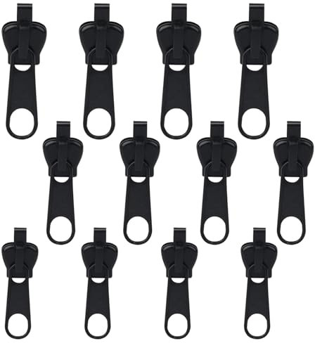 12 Stück Reißverschluss Reparatur Set, Reisverschluss-Zipper Ersatz, Abnehmbare Zipper, Metall Reisverschluss-Reparaturset, Fix Zieher, für Mantel, Koffer, Rucksäcke