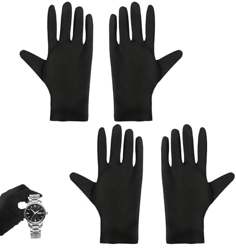 2 Pares Guantes de Algodón, Guantes Hidratantes Textiles Suaves Elásticos Guantes Trabajo Delgado Reutilizables y Cómodos Antiestáticos para su Protección Cuando Tenga la Piel Seca, hombre y mujer