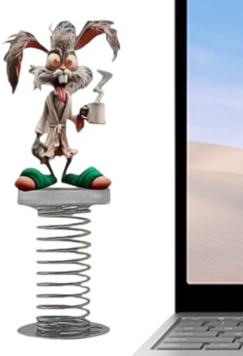 Berriphonia Decoración de salpicadero rebotante | Conejo acrílico 2D para coche | Figuras planas oscilantes para interiores Minivans Camión Taxi Regalo Casa Cumpleaños