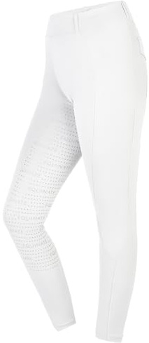 Equinate Myla - Leggings de equitación para mujer, cómodos pantalones de equitación con ribete completo, para teléfono móvil y trabillas para cinturón, transpirables, elásticos, antideslizantes, 36