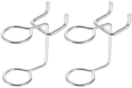 IWOWHERO 20 piezas Ganchos Metálicos para Tablero Perforado Soporte Doble para Herramientas y Alicates para Organización Hogar Taller y Garaje Compatibles con Paneles Metálicos