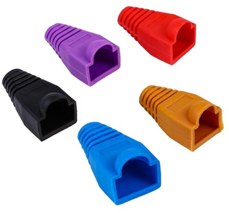 BESPORTBLE Cubierta Varios Estilos de Plástico de Conector de Botas Fácil Identificación Protector 100 Piezas y Protección contra Agua Varios Estilos para Cable Rj45 para Cable de Red Ethernet