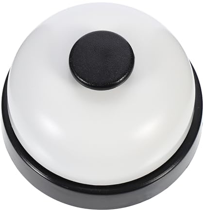 FENICAL Campana de Servicio y Timbre de Recepción de Mesa 7.3X7.3X4.5 Pulgadas ABS para Hotel y Restaurante Uso Prolongado y Transporte Cómodo