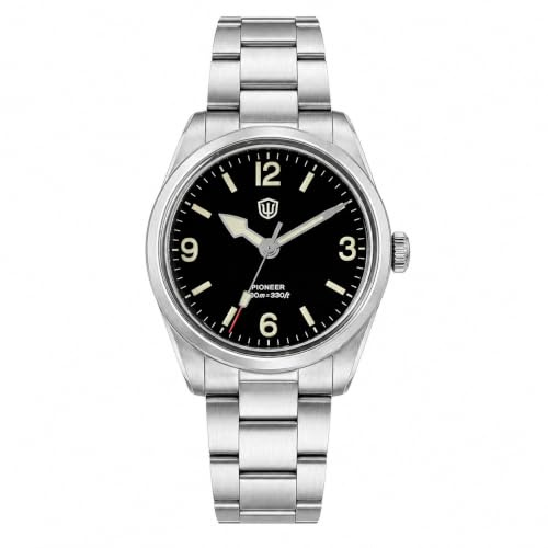 watchdives 36 mm kvartsur, VH31 svepande andra kvarts armbandsur bubbla spegel män klockor 100 m vattentät superlysande klocka