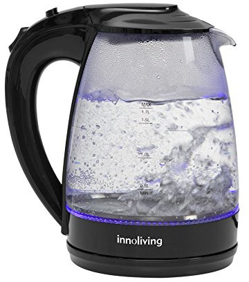 Innoliving INN-724 Bollitore, 2200 W, 10 Cups, Vetro, Black