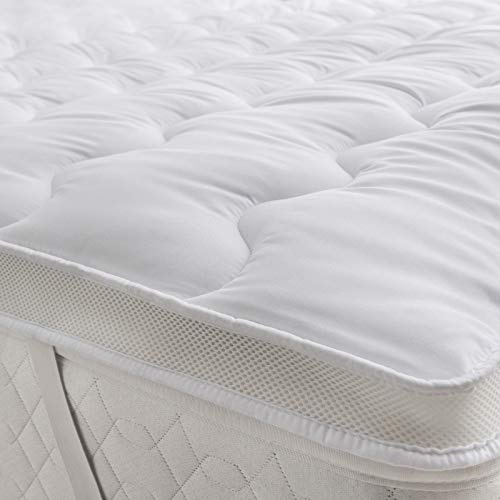 Coprimaterasso in microfibra con imbottitura in fibra cava anti allergico, ultra morbido, per letto matrimoniale, 122 x 190 cm circa