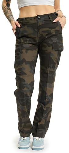 Brandit - Pantalones de BDU Ripstop para mujer, color camuflaje oscuro, talla 36