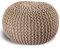 casamia Pouf Ø 55 o. 45 cm Strickhocker Sitzpouf Bodenkissen für Innen Indoor Größe ø 45 cm, Farbe beige
