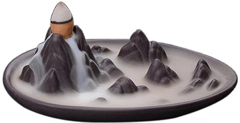 Ornaments Incense Burner, Ceramic Backflow Censer, Backflow Aromatherapy Incense Censer Holder for Home Reading Room Ornaments