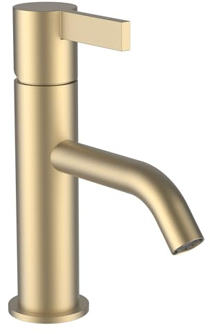 Laufen Running Kartell Mitigeur monocommande de lavabo, bec fixe, sans robinet de vidange, saillie 115 mm, H3113310831001, Couleur: or pâle mat