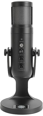 Micrófono de Condensador USB para Grabar Transmisión de Juegos en con Control de Ganancia, Sonido, Monitoreo en Tiempo Real, Patrón Direccional en Forma