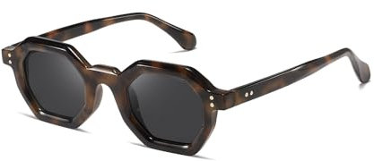 kimorn Retro Dicke Polygonal Chunky Sonnenbrille Damen Herren Trendy Retro Schatten 90's Sonnenbrille K1559 (Schildkröte/Schwarz)