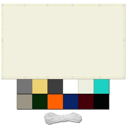 Garden Screening 1.6 x 2.5 m Waterproof Patio Sail pergola With Free Rope UV Block Weather-Resistant with Grommets PES Polyester Shade Cloth for Pool Terrace Greenhouse, Ivory