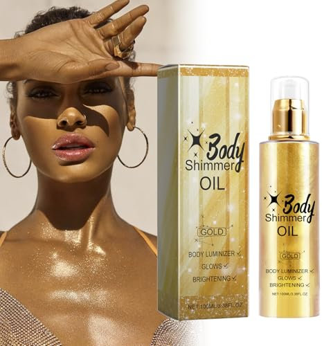 Body Shimmer Oil, Aceite De Iluminador Corporal Loción Corporal Brillante Iluminadora Para La Cara Y El Cuerpo Luminous Glow Liquid, Aceite Iluminador Corporal Líquido Con Brillo De Larga Duración