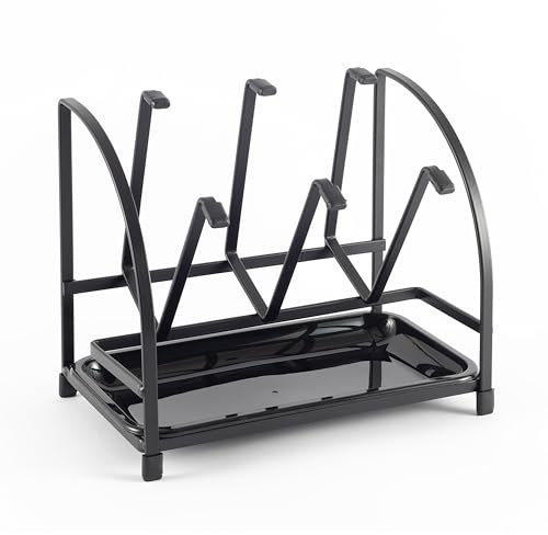 Hanseküche Portabottiglie – Scolapiatti universale per bottiglie, biberon e biberon, in metallo nero (portabottiglie)