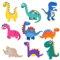 Dinosaurier Patches zum Aufbügeln, 9 Stück Aufnäher Kinder, Flicken zum Aufbügeln, Aufnäher zum Aufbügeln, Bügelbilder für Textilien - Kleidung, Jeans, Taschen, Dekoration
