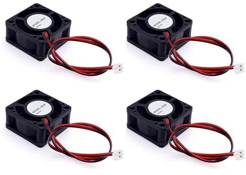 JZK 4PCS 40x40x20 mm DC 24V mini ventilador de refrigeración 40mm con conector de 2 pines, 7700 rpm, 0.04A, ventilador de CC sin para placa de desarrollo, tarjeta gráfica, ventilador de impresora 3D