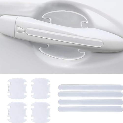 BOPRKTM 8 Pezzi Pellicola Protettiva per Maniglia Portiera Auto Maniglia Della Porta dell'automobile Pellicola Protettiva Pellicola Protettiva Antigraffio Adesivi, per Maniglie di Auto Incassate