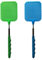 2 Piezas Matamoscas Extensible, Portátil Mango Telescópico Control Manual de Plagas Uso Diario para Controlar Moscas, Mosquitos, Avispas, Plagas-Azul/Verde