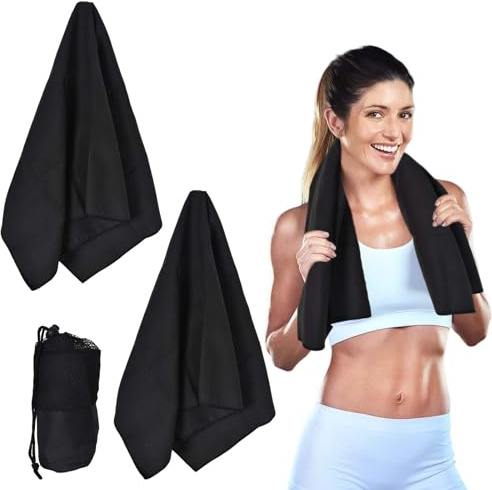Asciugamani Palestra 80x40cm,2 Pezzi Asciugamano Fitness Da Palestra,Antistatico,Assorbente,Asciugatura Rapida,Asciugamano Da Allenamento Assorbente Con Fissaggio,Per Fitness, Viaggi, Spiaggia,Yoga