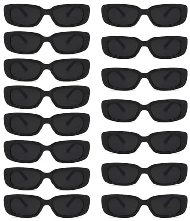 JDNFKG 15 Pezzi Di Occhiali Neri, Occhiali Da Sole Per Bambini, Protezione Solare All'Aperto, Occhiali Semplici Alla Moda, Adatti A Sport, Feste E Feste All'Aperto.